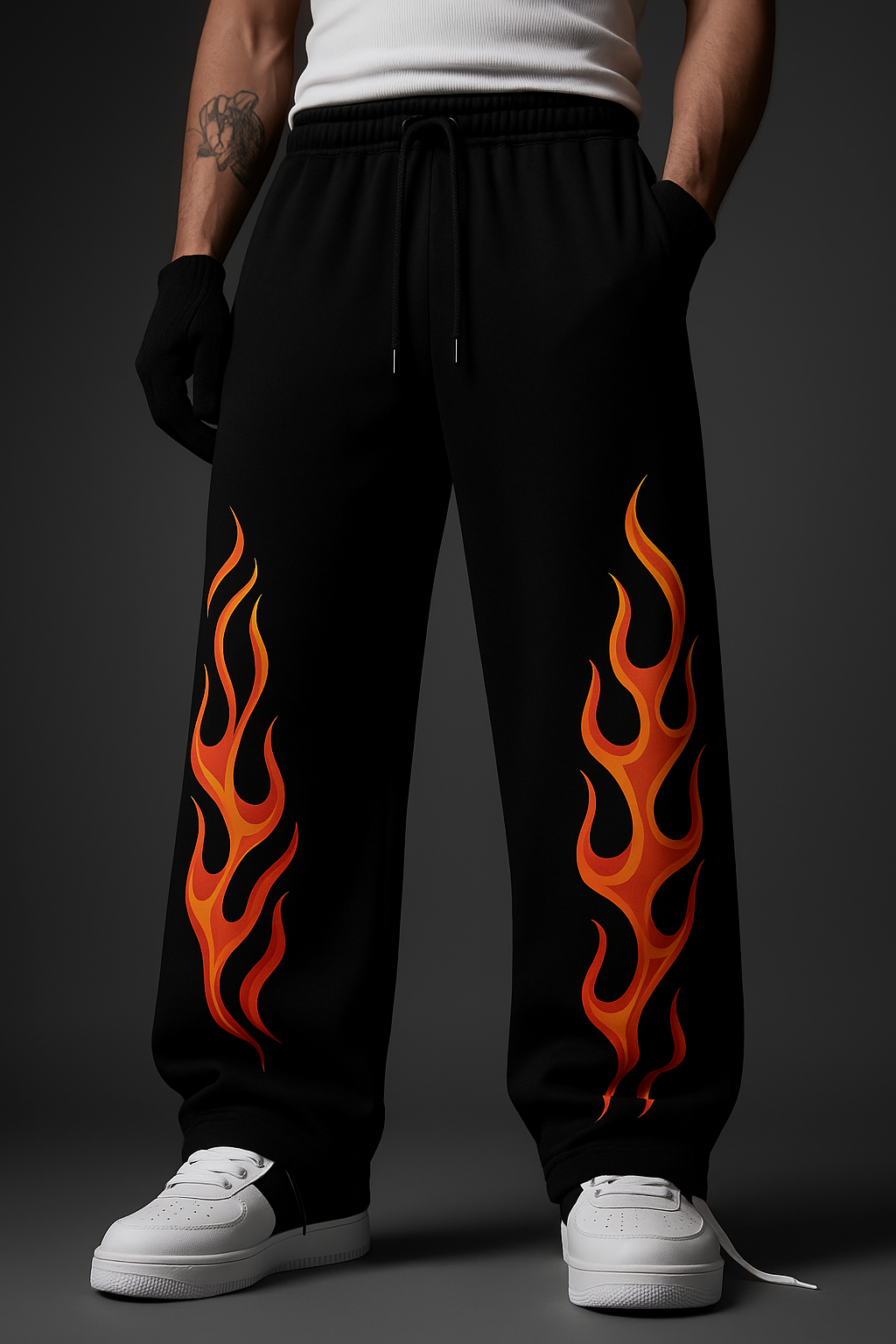 Flame Graphic Trackpants
