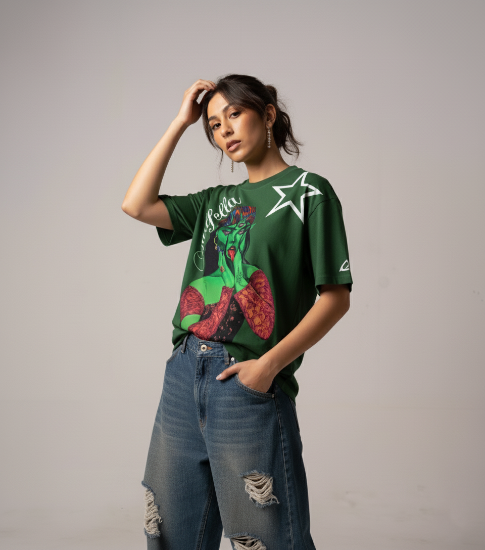 Snake bites oversized tee