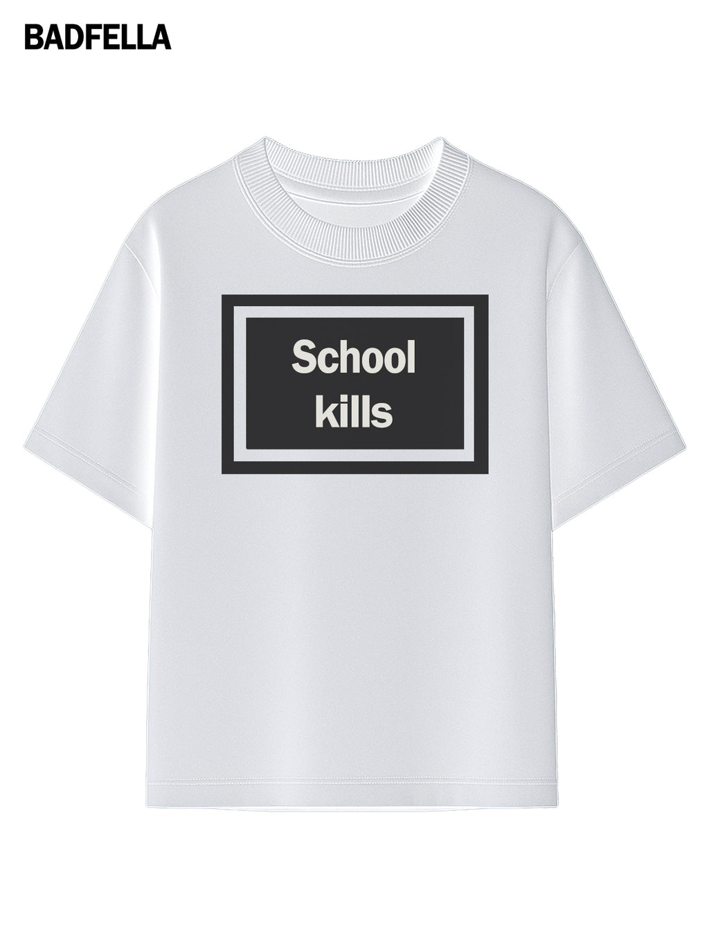 "School Kills" iconic oversized tee ft. Rihaana
