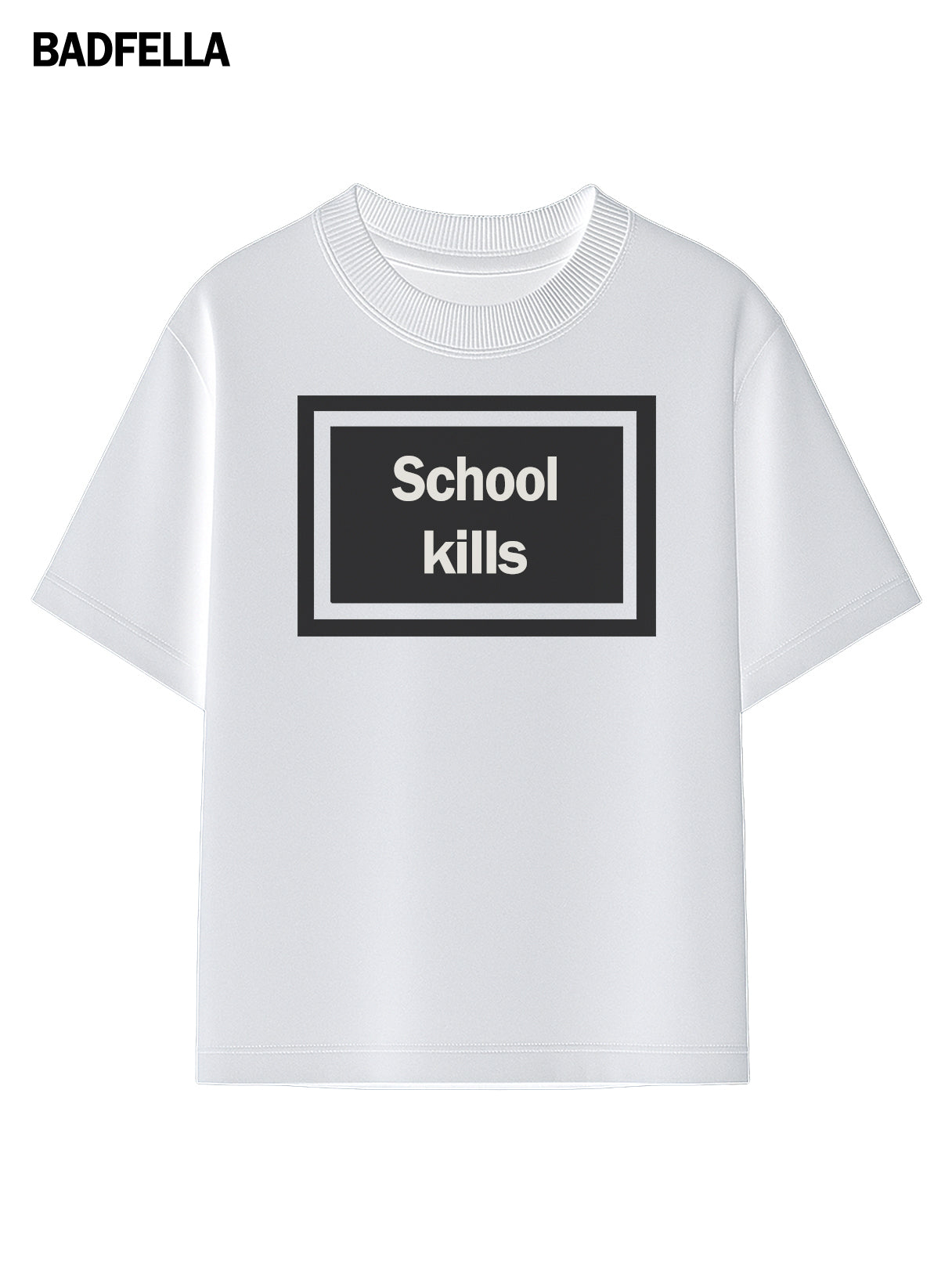 "School Kills" iconic oversized tee ft. Rihaana